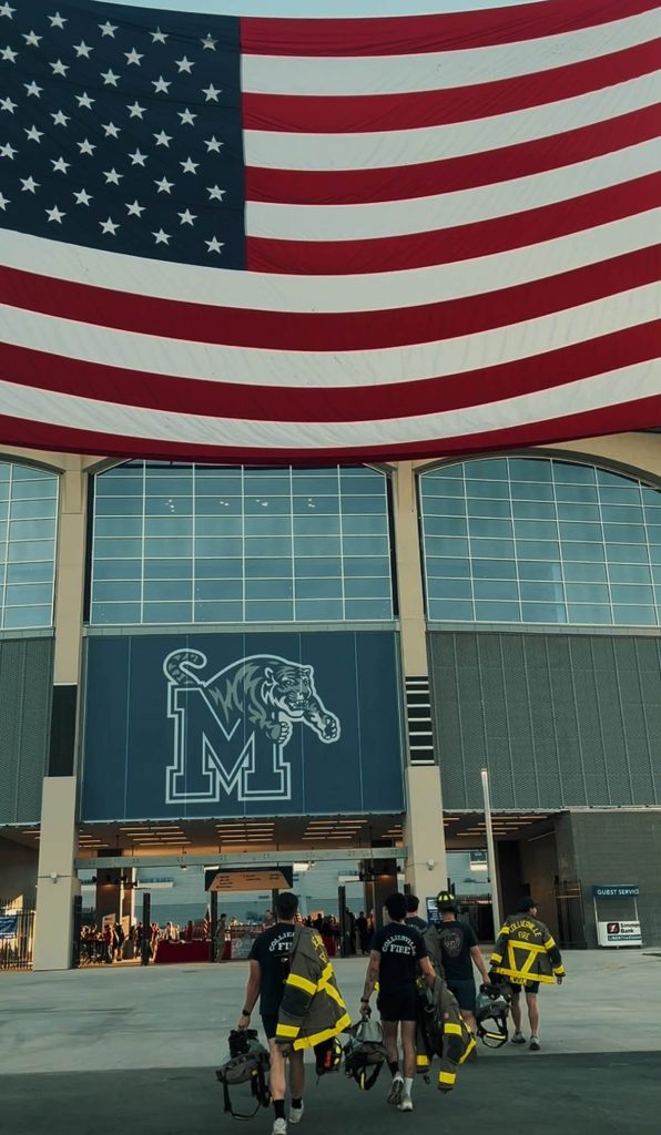 Firefighters entering Simmons Bank Liberty Stadium